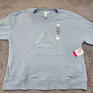 NWT‎ Reebok Relaxed Fit Sweatshirt Embossed Logo Pullover XXXL Gray